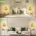 thumbnail image 7 of SparkGlowy Industrial Table Lamp for Bedroom Set of 2, Green Glass Beside Lamp with USB A&C Ports, Stepless Dimmable Gold Lamps, Nightstand Lamps for Living Room (Bulb Included), 7 of 7