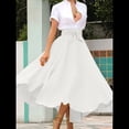thumbnail image 4 of Vestido Bohemio, Elegante, Informal, de Cintura Alta y Estilo Irregular con Bolsillos para Mujer L, 4 of 7