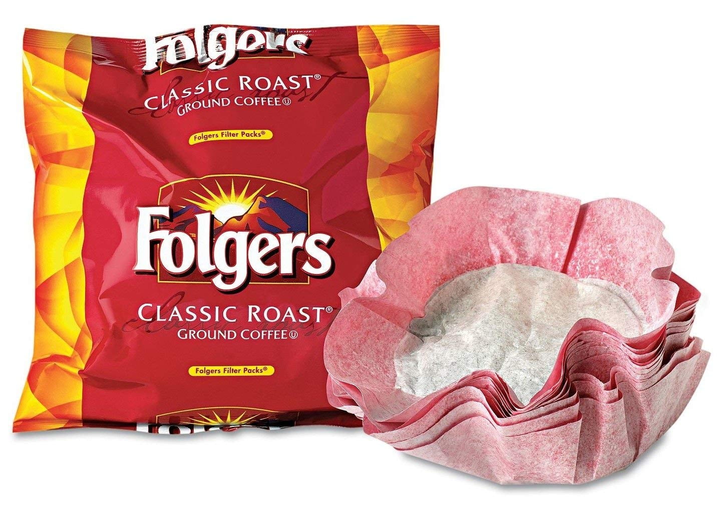 Folgers Classic Roast and Decaf Filter Packs, Premeasured Ground Coffee