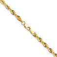 thumbnail image 4 of Diamond2Deal 10K Yellow Gold 3.5 mm Semi-Solid Rope Chain Necklace for Mens 26", 4 of 6