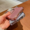 thumbnail image 4 of Compatible with iPhone 12 Pro Max Magnetic Gardient Glitter Case, Plating Bling Cute Case with MagSafe for Women Girls Full Camera Protector Back Cover for iPhone 12 Pro Max 6.7'' Pink, 4 of 12