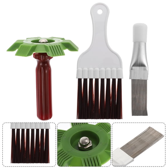 OUNONA 3Pcs Radiator Cleaning Stainless Steel Fin Combs Whisk Brush for Condenser Maintenance Homeowners