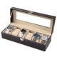 thumbnail image 1 of RV 6 compartimentos （30*11*8cm），Caja de reloj de madera maciza, Caja de reloj para hombre/mujer, Caja de almacenamiento de reloj, Organizador con tapa de vidrio Rojo Verde, 1 of 5