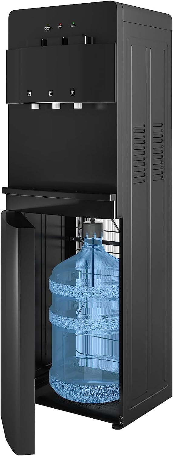 Muhub Cold & Hot Water Cooler Dispenser, Black Bottom Loading Water