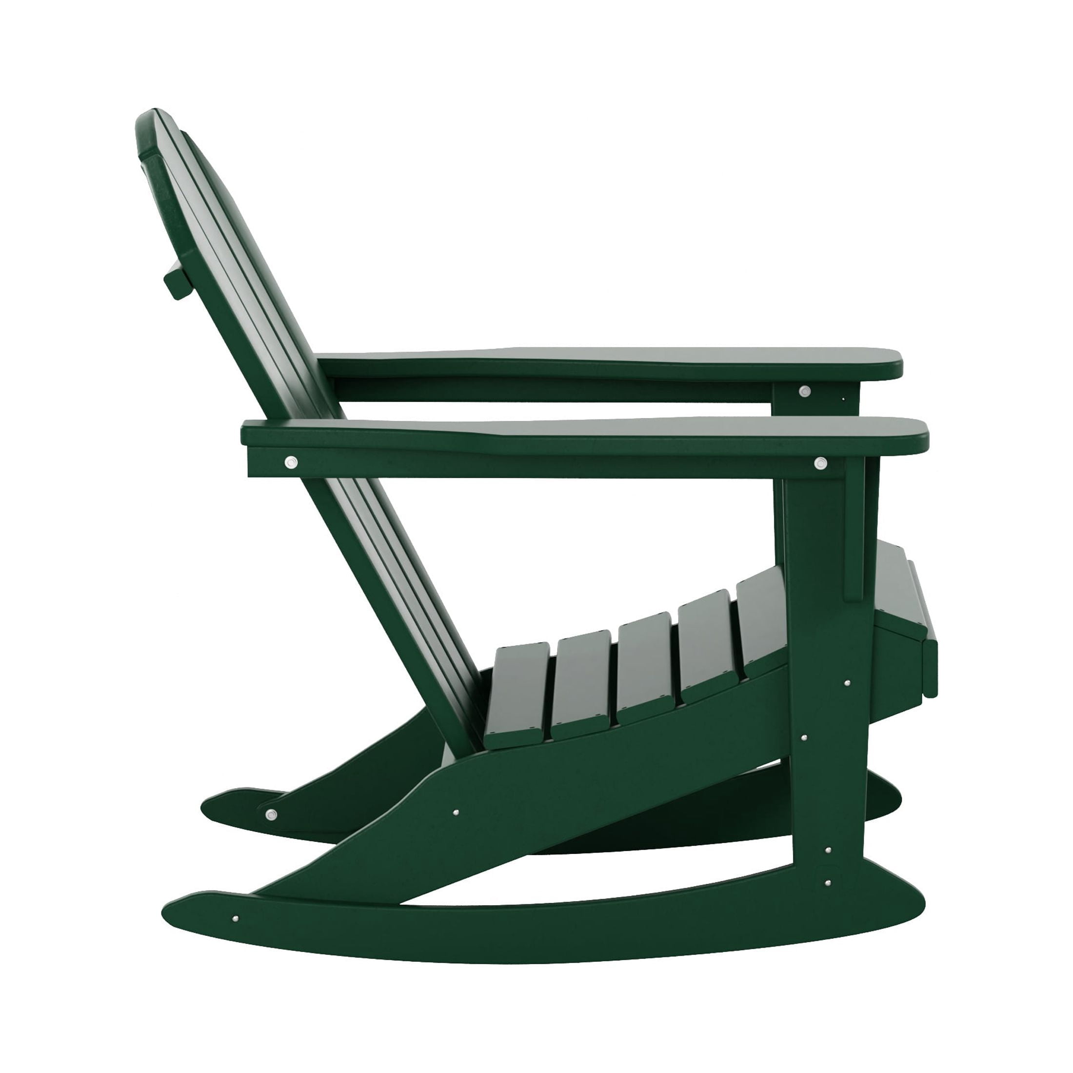 WestinTrends Malibu Outdoor Patio Porch Rocking Adirondack Chair (Set of 4), Dark Green