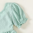 thumbnail image 5 of 4T Toddler Baby Girls Clothes Baby Girls Dress 4-5T Girls Short Sleeve Solid Color Dress Toddler Girls Summer Dress Green, 5 of 8