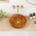 thumbnail image 2 of 16-Inch Teak Wood Washbasin with Drainage Hole and Curved Edges, 2 of 10