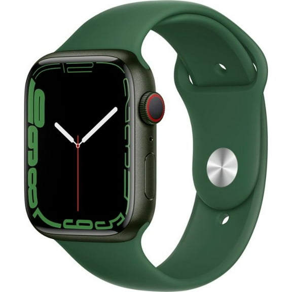 Restored Apple Watch Series 7 (GPS+Cellular, 45mm) - Green Aluminum Case - Clover Sport Band (Refurbished)