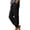FZ52_Black, variant on Women Hollow Out Capri Pants Loose Fit Drawstring Slacks Elastic Ankle Cuff Summer Beach Vacation Trousers with Pockets Navy 2XL