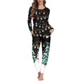 thumbnail image 1 of Conjunto de pijama de dos piezas para mujer, ropa de dormir de manga larga, jersey con patrón navideño, informal, a la moda, 1 of 4