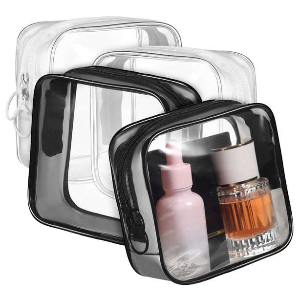 4 bolsas organizadoras transparentes con cremallera, bolsas de maquillaje de viaje, bolsas de almacenamiento con cremallera