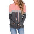 thumbnail image 1 of Sudadera con capucha para mujer, Top informal, sudadera con cordón de 3 colores, fibra de poliéster para otoño, rosa, gris oscuro, M, 1 of 5