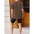 thumbnail image 2 of Weardear 3 Pack Women's Maternity Shirts V Neck Cuff Fold Pregnancy Tunic Tops Split Side Short Sleeve Pregnant Clothes, 2 of 6