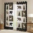 thumbnail image 2 of Feelyou Farmhouse Lodge Cabin Blackout Curtains Set of 2 (52x84 Each), Jungle Bear Deer Animal Window Curtains, Western Countryside Curtains and Drapes, Wheat Brown Blackout Curtains Room Decor, 2 of 6