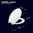 thumbnail image 3 of KOHLER 4639-RL-0 Cachet ReadyLatch Round-Front Toilet Seat, Quiet-Close Lid and Seat, Countoured Seat, Grip-Tight Bumpers and Installation Hardware, White, 3 of 8