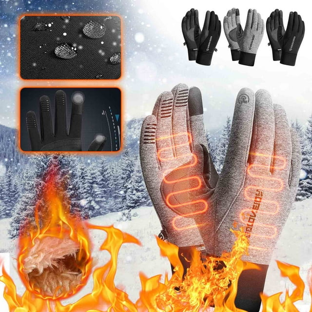 Guantes Cortavientos para Exteriores, Tecnología de Terciopelo para Pantalla Táctil, Tejido Hidrófugo de Alta Densidad, Palma Antideslizante, Ciclismo de Invierno, Deportes Al Aire Libre, Ho
