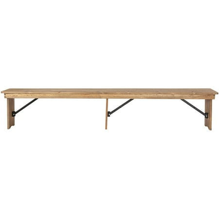 Flash Furniture Hercules Folding Dining Bench In Antique Rustic