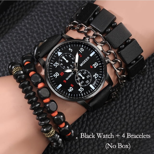 Reloj de pulsera para hombre con personalidad, conjunto de regalo, relojes de fecha de cuarzo de cuero de lujo con caja para regalo de novio, Idea para el Día del Padre Tan Jianjun unisex