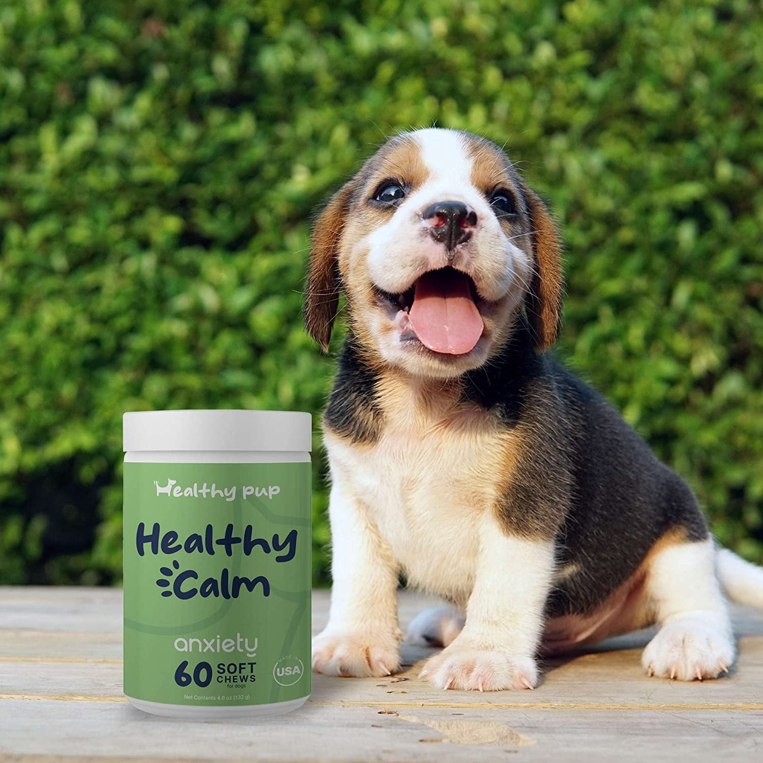Healthy Pup Premium Calming Chews For Dogs with Melatonin - 60 Soft Treats - Dog Anxiety Relief