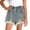 Blue-D, variant on Girls Denim Shorts Elastic Waist Wide Leg Lace Patchwork Short Jeans Casual Loose Summer Pants With Pockets (6 Years, Blue-C)