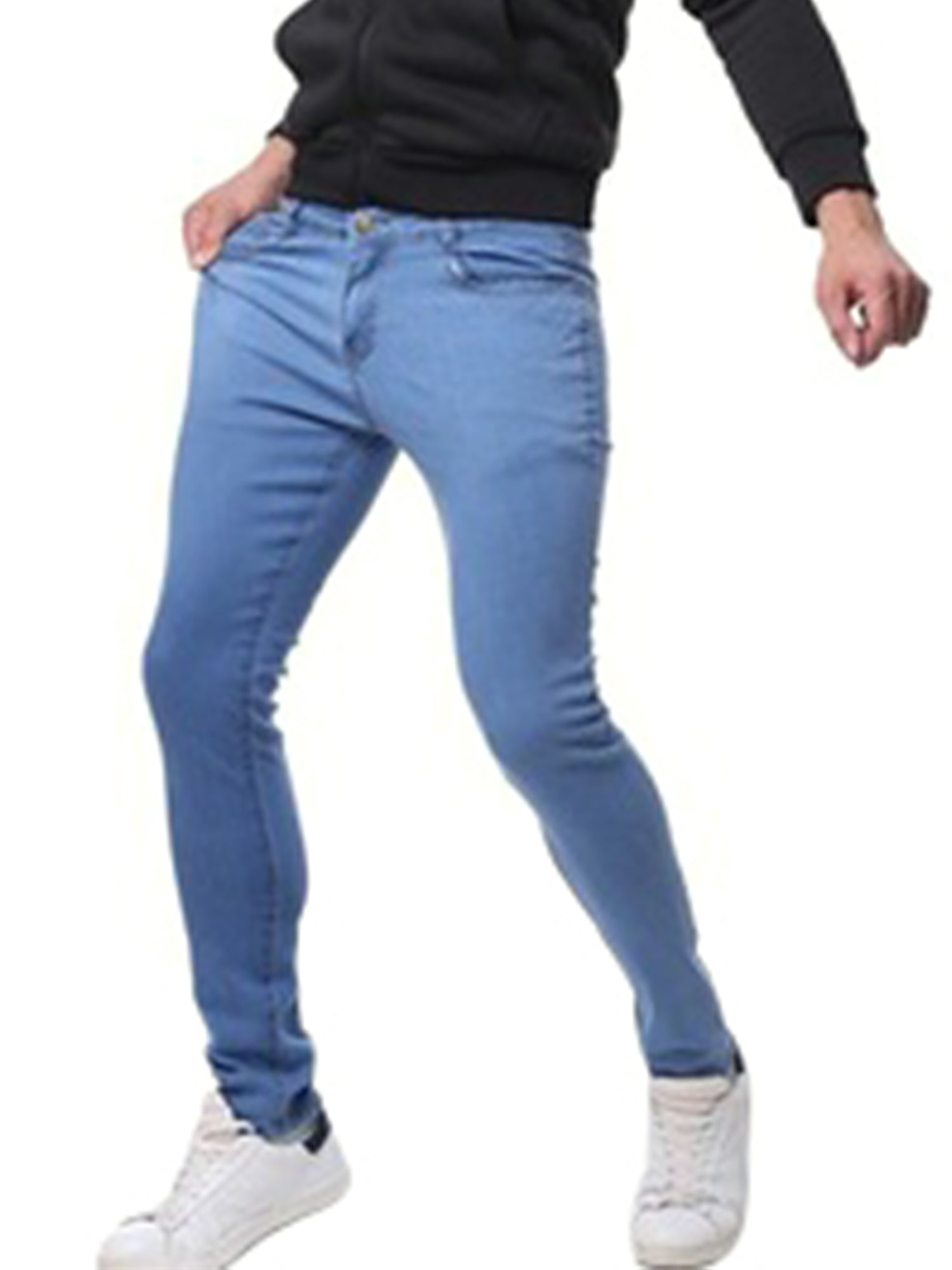 Denim Herren Jeans Hose Fashion Casual Solid Jeans Slim Straight Basic Trousers
