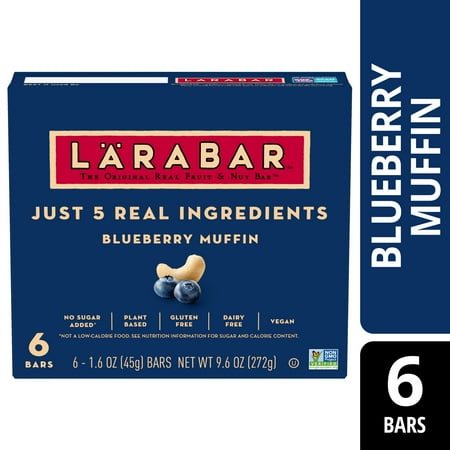 Larabar Blueberry Muffin  Gluten Free Vegan Fruit & Nut Bars  6 ct