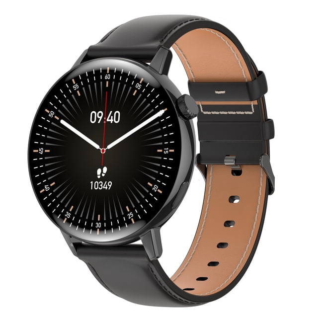 Smartwatch,Reloj Inteligente de Llamada de 1.32" Pantalla Táctil Completa Correa de cuero Pamolo Pantalla táctil