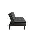 Mainstays Memory Foam Futon with Cupholder and USB, Black Faux Leather