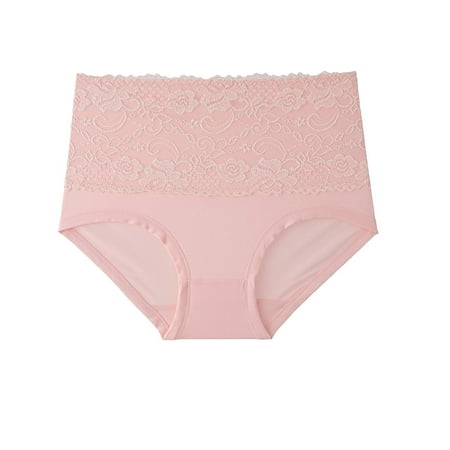 Rbaofujie Lingerie for women Women Lace High Waisted Body Shaper Shorts Shapewear Tummy Control Pink