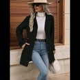 thumbnail image 4 of Abrigo Clásico de Invierno para Mujer con Bolsillos y Botonadura Sencilla. Negro M, 4 of 9