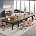 thumbnail image 4 of Tribesigns Conference Table, Rectangular Meeting Table for 4-6 People, Modern Business Seminar Table for Office, Brown, 4 of 5