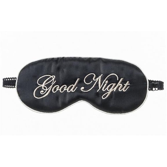 Panda Superstore Double Sided Silk Eyeshade Sleep Eye Mask - Black - Good Night