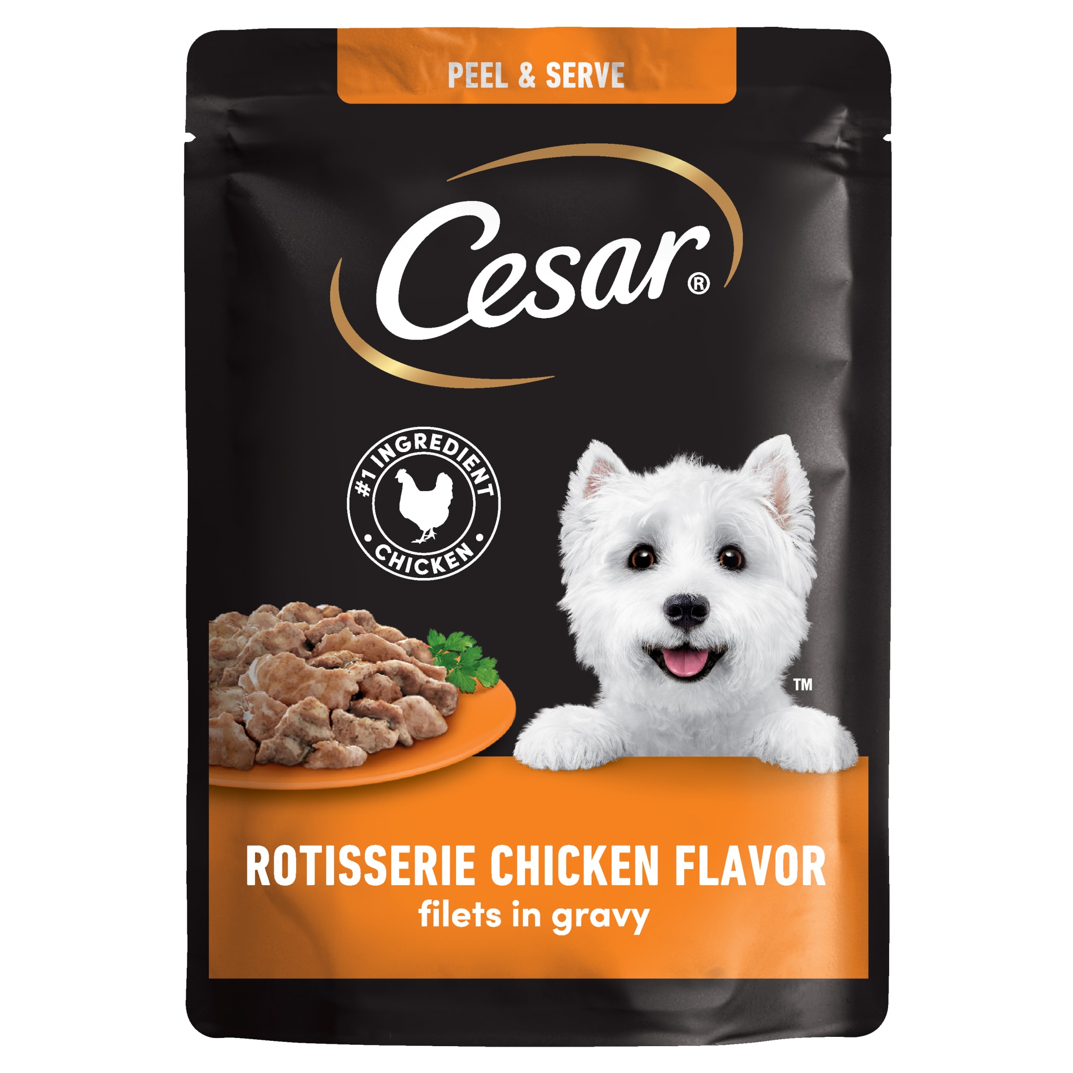 Cesar Filets in Gravy Rotisserie Chicken Flavor Wet Dog Food, 1.76-oz Mini-Pouches