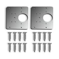 thumbnail image 3 of Gabinete de acero inoxidable Placa de reparación de la bisagra de puerta de madera Plantilla universal con conjunto de montaje de tornillo Cocina Soporte de dormitorio 2 placas 16 tornillos Kearding TO001029-02B, 3 of 6