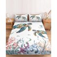 thumbnail image 2 of Twin XL Size Fitted Sheet Set - Sea Turtle Coastal 2 Piece Bedding Sets 16" Deep Pocket Fitted Sheet with 1 Pillowcases, Summer Beach Coral Ocean Seagrass Brushed Microfiber Hotel Luxury Bed Sheets, 2 of 9