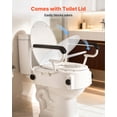 thumbnail image 5 of VEVOR Raised Toilet Seat with Arms, 300 lbs Load Capacity, 3-Level Adjustable Height, Widened Commode Elevated Toilet Seat Riser with Padded Handles for Seniors, Elderly, Handicap, Disabled, Adults, 5 of 9