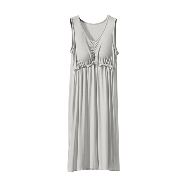 Robes d'Été pour Femmes Longues Sans Manches Décontractées Robe Maxi Tissu Extensible 4 Directions 1 Pce