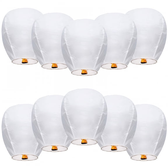 XIBUFE 10 Packs Handmade Chinese Lanterns Holiday Decorations, White Decorat Lanterns Chinese Paper Lanterns New Year Decorations, Wishes for Celebrations, Birthday Parties, Weddings, Anniversaries