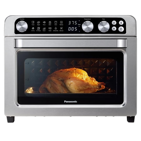 Panasonic FlashXpress Family Size Air Fryer Toaster Oven Combo, 11 Cooking Functions, 1800W -Free, Double Infrared Heating, Temperature Control Dial, Stainless Steel - NB-G211P
