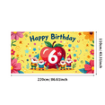 thumbnail image 3 of LUUFILx Happy Birthday Backdrop 6th Birthday Banner for Kids Party Supplies Photography Props Background Decorations Fairy Tale Theme Celebration, 3 of 7