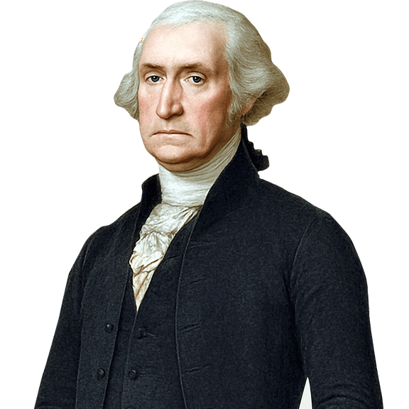 George Washington (Black suit) Half Body Buddy Cutout