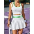 thumbnail image 3 of Charmo Women's Two-Piece Tennis Dress with Pleated Skirt and Shorts, Racerback Crop, 3 of 6