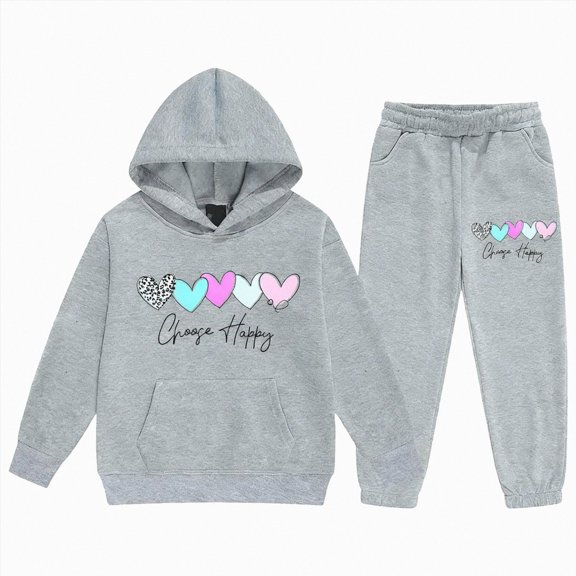Toddler Baby Girl Outfits Toddler Fall Winter Clothes Cute Long Sleeve Sweatshirt Tops Pants Set Infant 2Pcs Clothing,12-13 Years,Grey