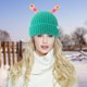 thumbnail image 1 of Cute And Funny Knitted Wool Hat, Eyes And Antennas Fresh And Sweet For Going Out On The Street, 1 of 5