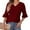 Red, variant on Viluyesy V-Neck T-Shirt for Womens 3/4 Sleeves Shirt Tops Loose Blouse Black Size S