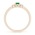 thumbnail image 2 of Angara Natural 0.24 Ct. Emerald with Diamond Classic Ring in 14K Rose Gold for Women (Ring Size: 6.5), 2 of 10