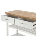 Homegear Open Storage V2 Kitchen Storage Cart w/ Rubberwood Cutting