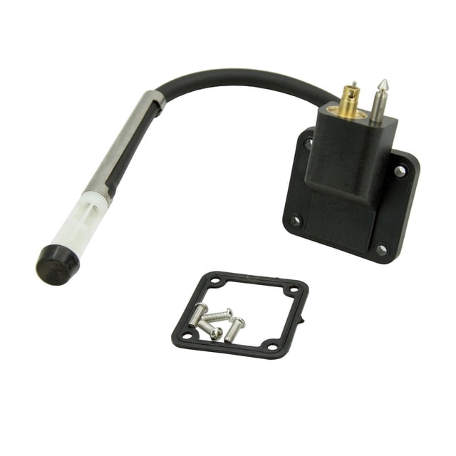 accesorio de conector de de , con medidor de , accesorios de repuesto marino fácil de instalar apto para motor fueraborda sunnimix conector del tanque de combustible Conector del tanque de combustible SM SunniMix negro con medidor de nivel de 465MM (18,31 pulgadas), varilla flotador y cable flexible, placa de montaje con junta y cuatro tornillos, vista frontal sobre fondo blanco; también usado como repuesto para embarcaciones pequeñas.