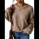thumbnail image 1 of Suéter de Larga con Cuello Redondo y Perlas para Mujer, Talla Grande, Informal Caqui L, 1 of 10