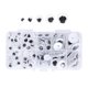 thumbnail image 5 of 100 Uds. Coser en ojos plásticos móviles en blanco y negro, tamaños surtidos, Material para hacer manualidades DIY para niños, 5 of 5